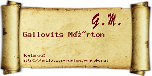 Gallovits Márton névjegykártya