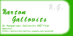 marton gallovits business card